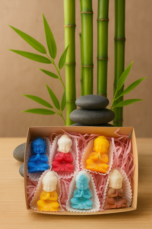 Sur commande ! Coffret de 6 bouddhas( brûleur disponible dans la collection des brûleurs à fondants)