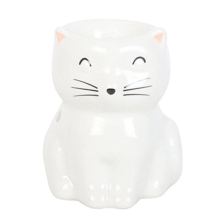 Brûleur Chat Heureux Blanc