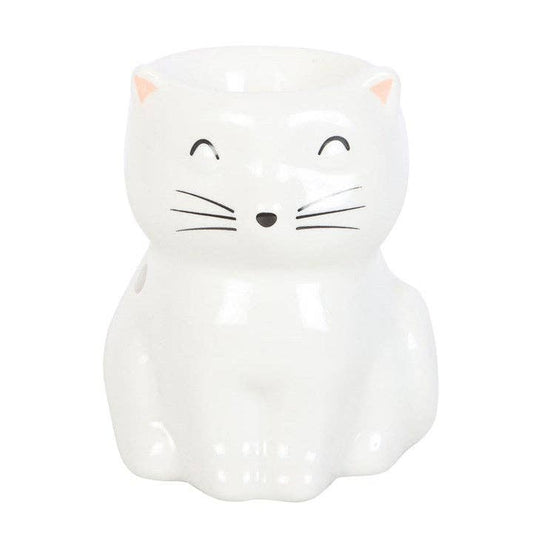 Brûleur Chat Heureux Blanc