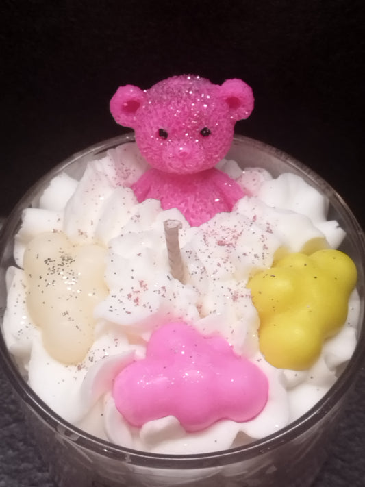 bougie : ourson splash parfum   barbe a papa