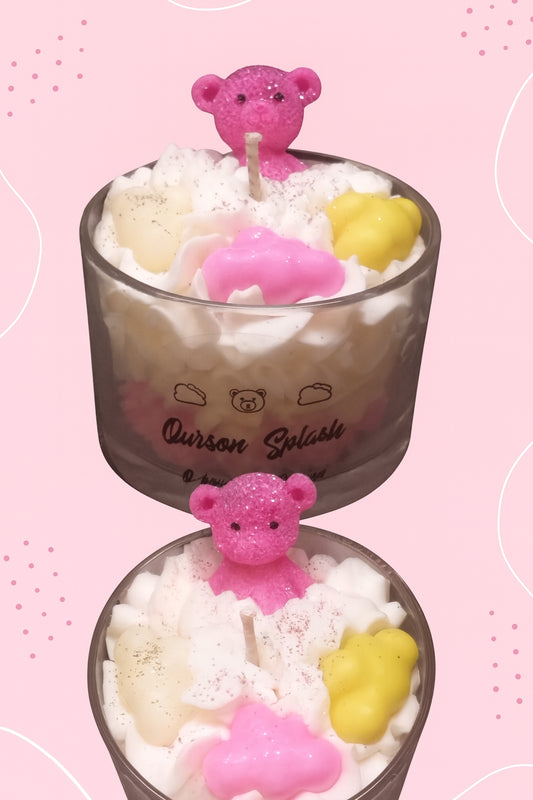 bougie : ourson splash parfum   barbe a papa