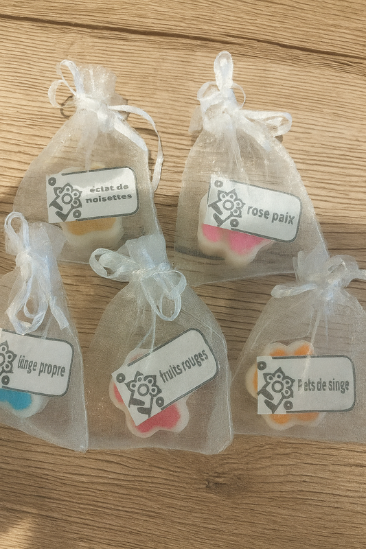 Boite de 5 fondants en forme de patoune un Don de 2 euros seront reversés a l association un poil d espoir