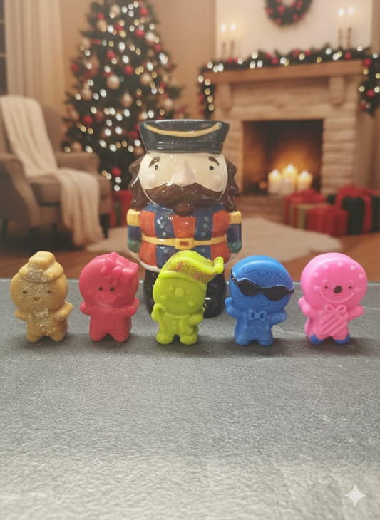 Coffret de 5 fondants bonhomme pain d' épices (le brûleur a fondant est disponible dans la collection bruleurs a fondants )