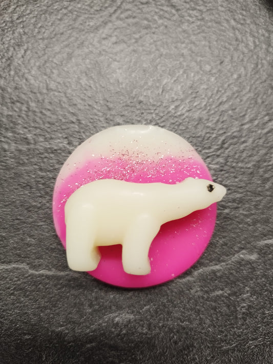 Fondant galet ours polaire  barbe a papa
