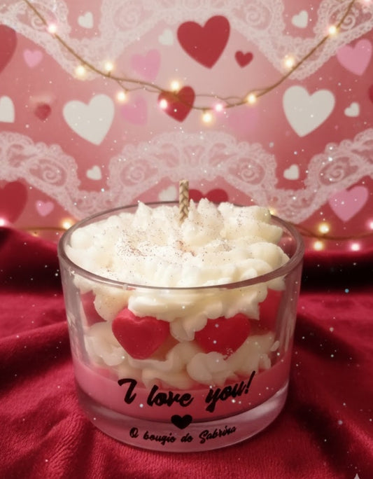 Bougie : I love You   parfum  fruits rouges